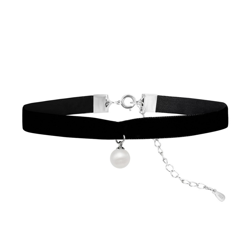 FINEFEY Sterling Silver Pearl Choker for Women