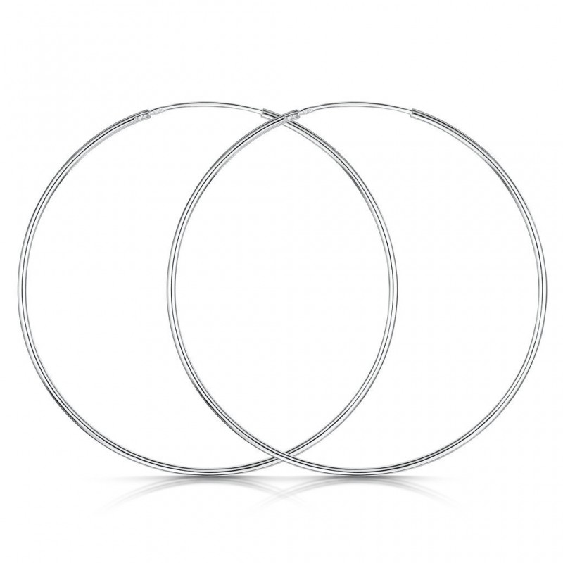 FINEFEY Sterling Silver Classic Hoop Earring for W...