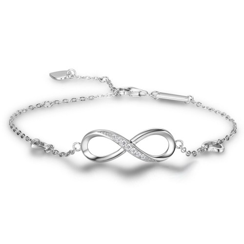 925 Sterling Silver infinity Cubic bracelet