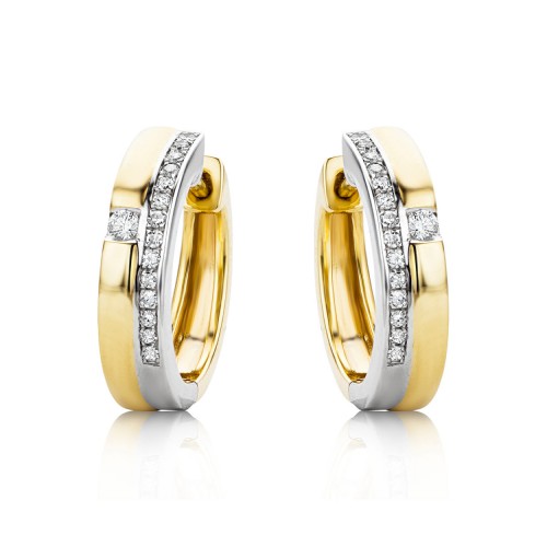 925 Sterling Silver zircon hoop earrings 