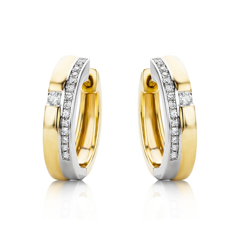 925 Sterling Silver zircon hoop earrings 