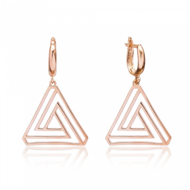 925 Sterling Silver Origami Triangle earrings