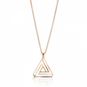 925 Sterling Silver Origami triangle pendant 