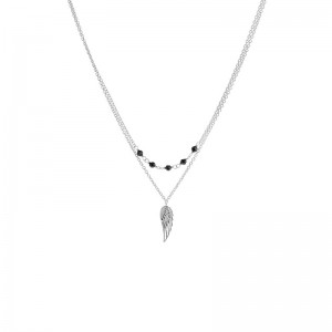 925 Sterling Silver angel wing bead necklace
