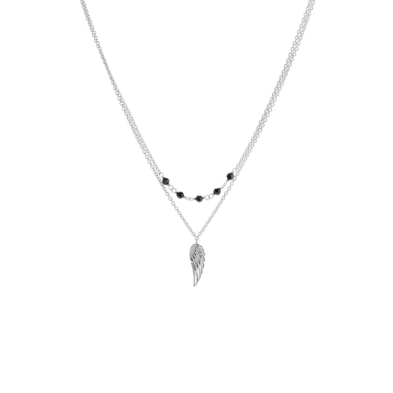 925 Sterling Silver angel wing bead necklace