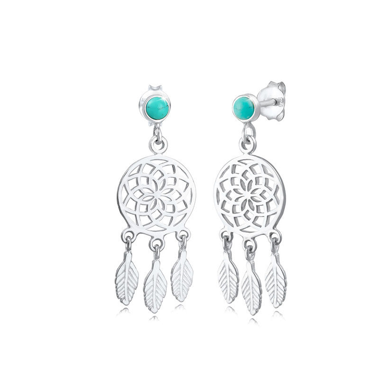 925 Sterling Silver dream catcher earrings