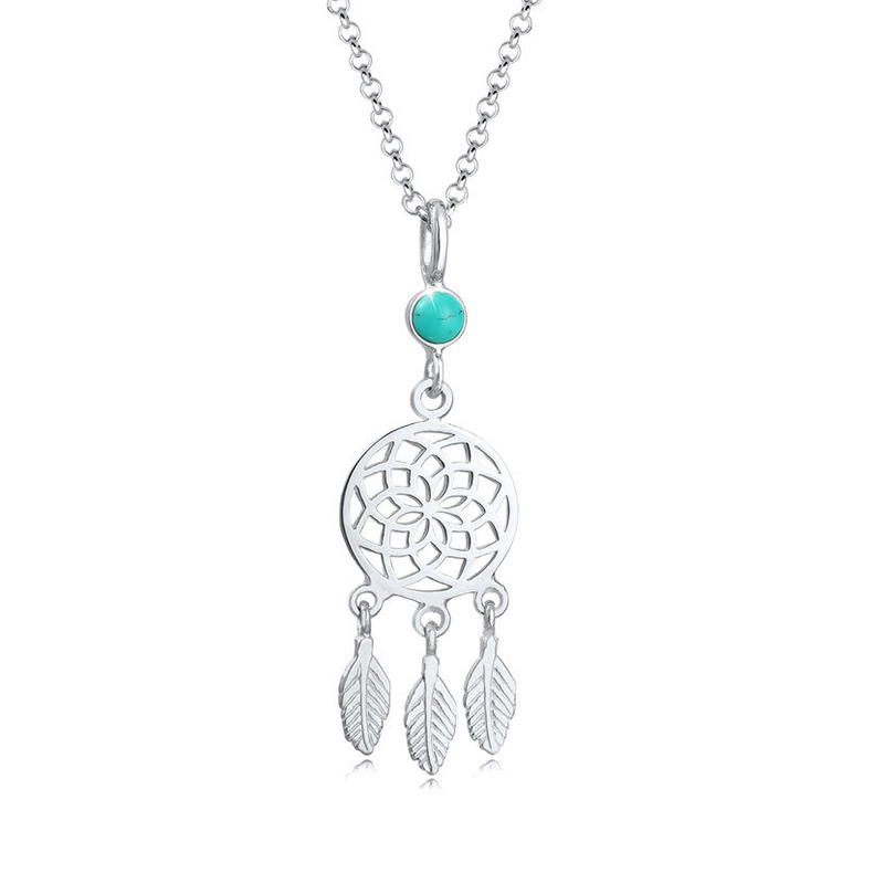 925 Sterling Silver dream catcher pendant 