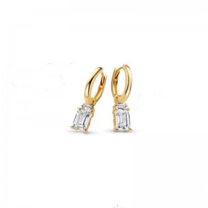 925 Sterling Silver prince cut cubic earrings