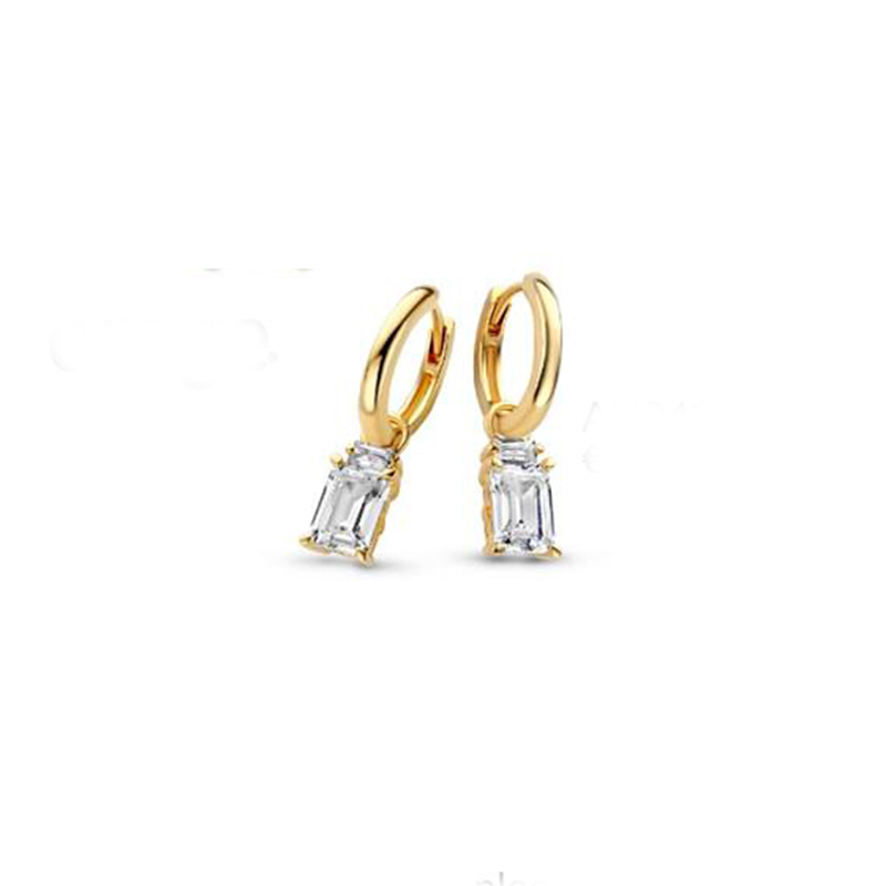 925 Sterling Silver prince cut cubic earrings