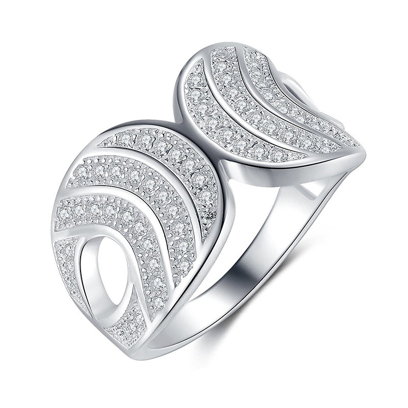 925 Sterling Silver Round Cut White Zircon Ring 