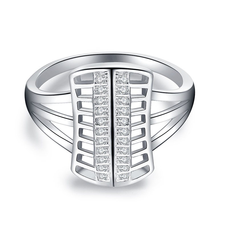 925 Sterling Silver White Zircon Fashion Ring 