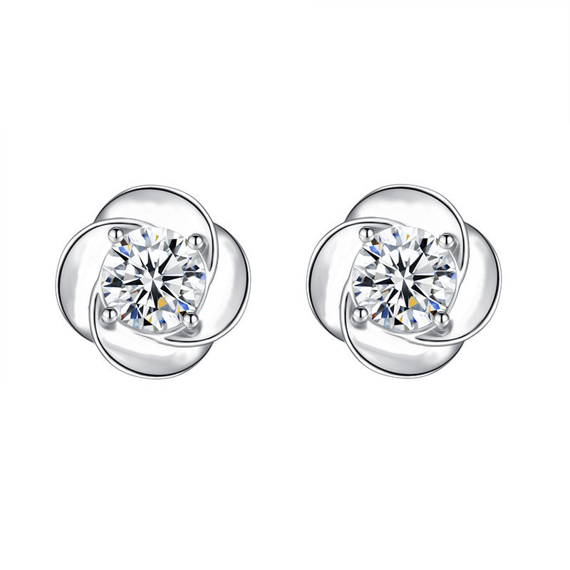Finefey 925 Sterling Silver Solitary Cubic Stud Ea...