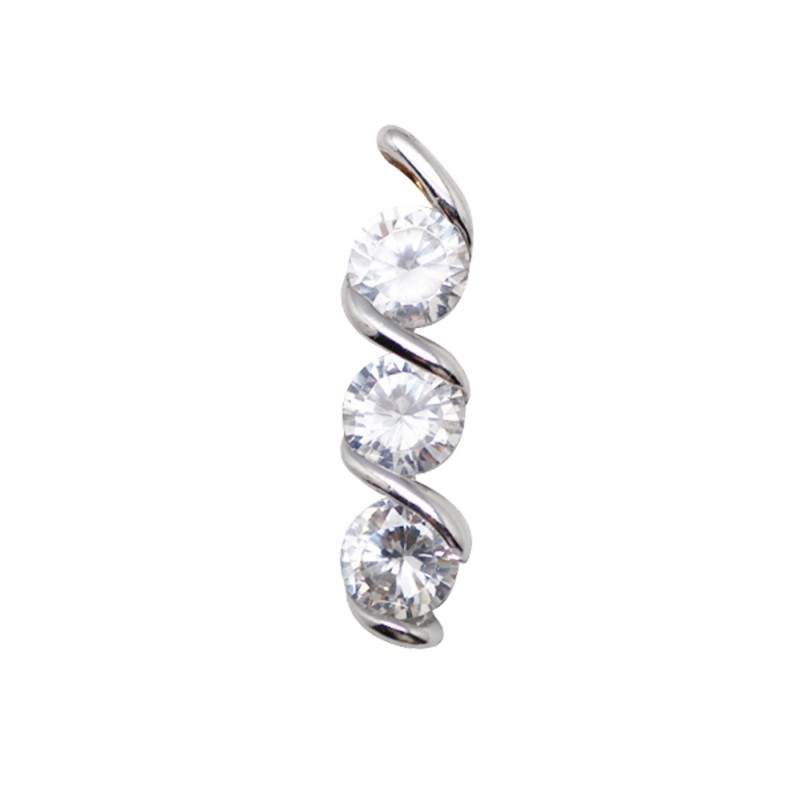 Finefey 925 Sterling Silver cubic pendant  rhodium...