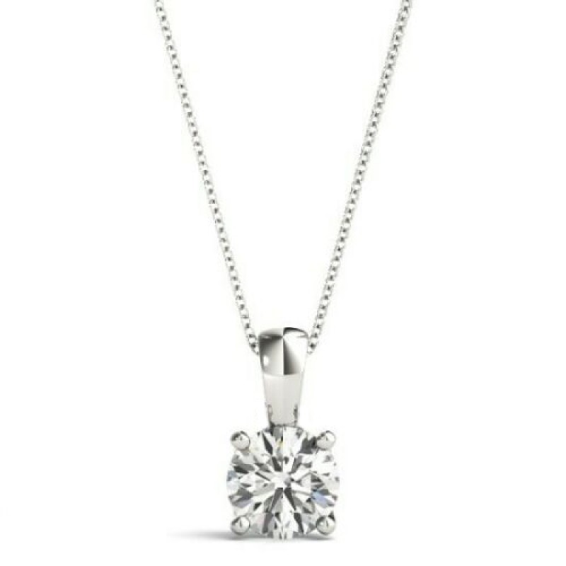 Finefey 925 Sterling Silver Solitary Cubic Necklac...