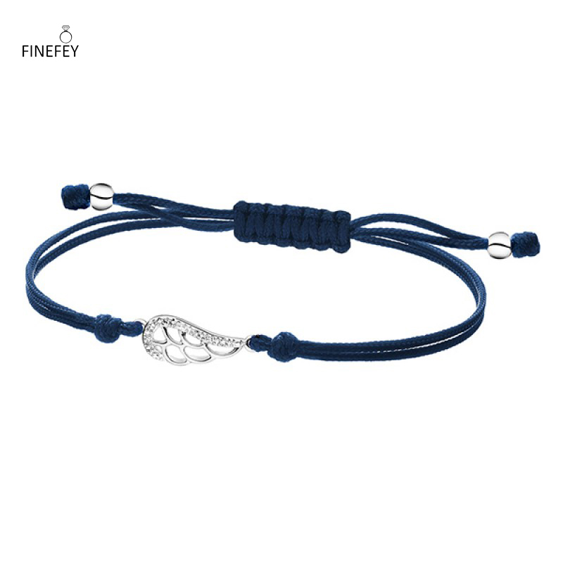 FINEFEY 925 Sterling Silver Angel Wing Bracelet