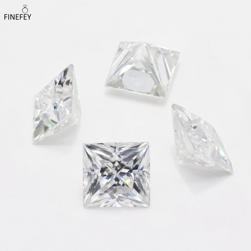 FINEFEY 6MM Cushion cut white moissanite crushed ice cut moissanite gemstones
