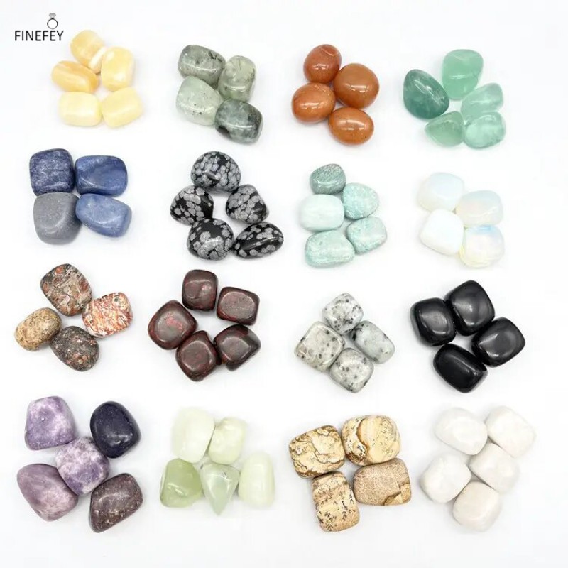 FINEFEY Polished Gemstones Mixed Tumble Stones Healing Crystals For Energy Gift 