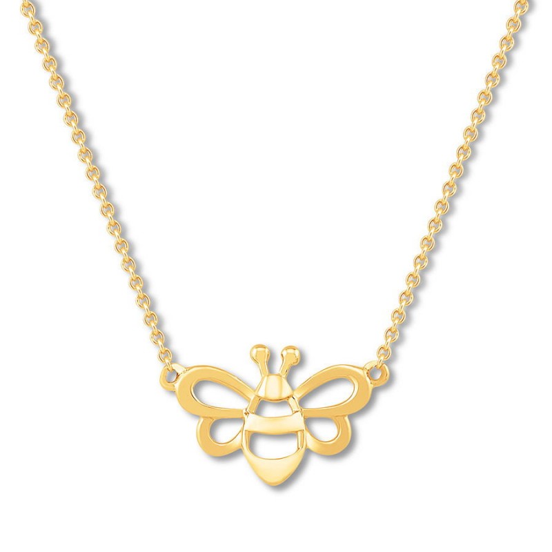 FINEFEY Sterling Silver Gold Plated Bee Children's...