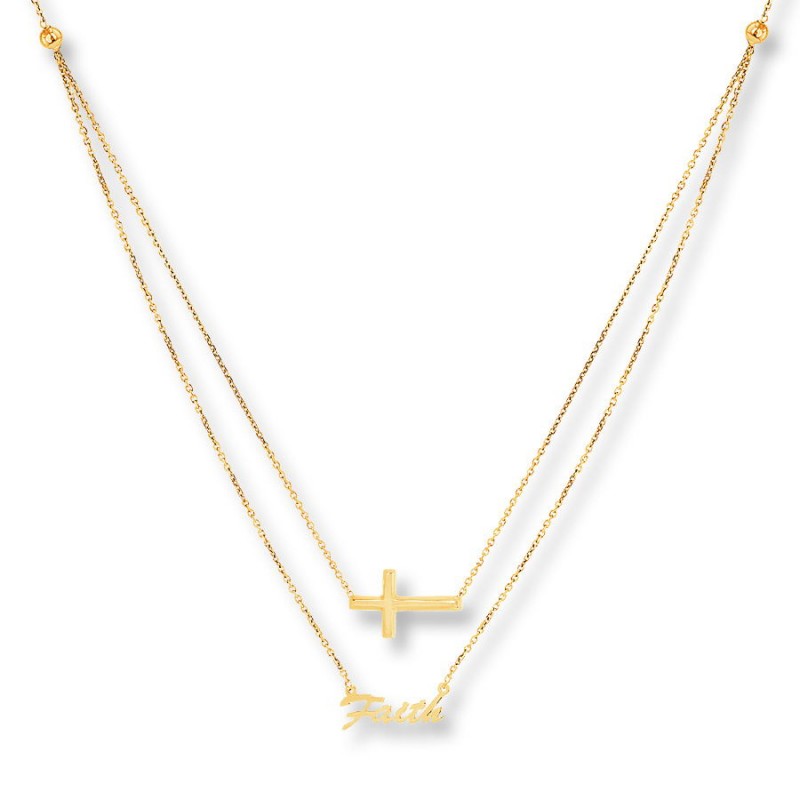 FINEFEY Sterling Silver Gold Plated Cross & Fa...