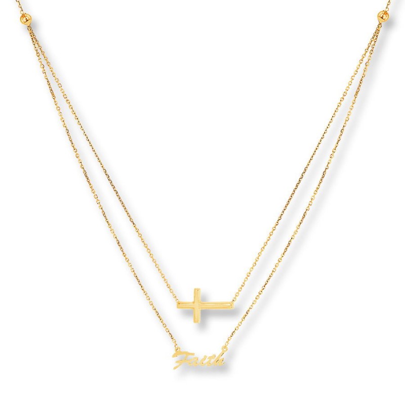 FINEFEY Sterling Silver Gold Plated Cross & Fa...