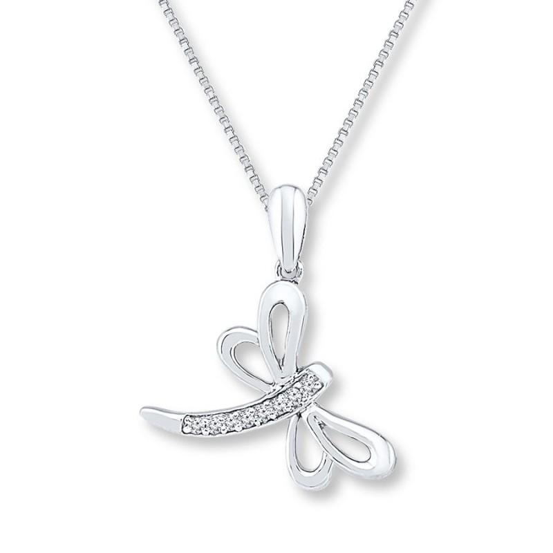 FINEFEY Sterling Silver Cubic Zirconia Dragonfly N...