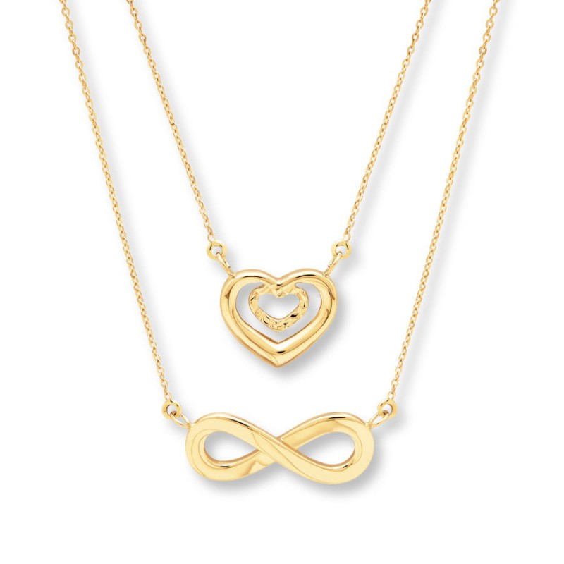 FINEFEY Sterling Silver Gold Plated Heart & In...