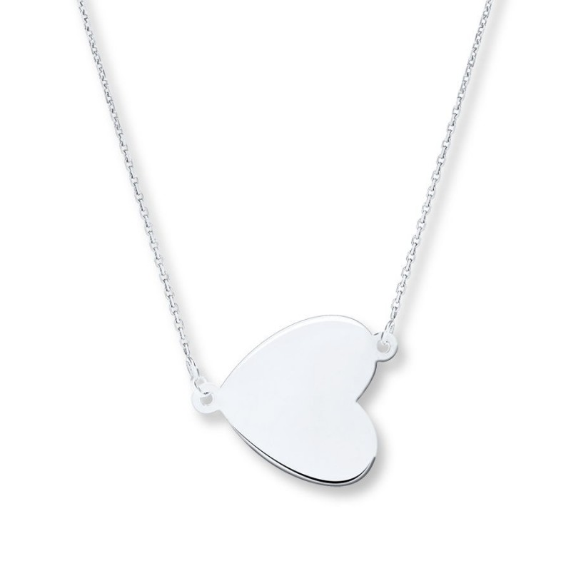 FINEFEY Sterling Silver Heart Disc Necklace 