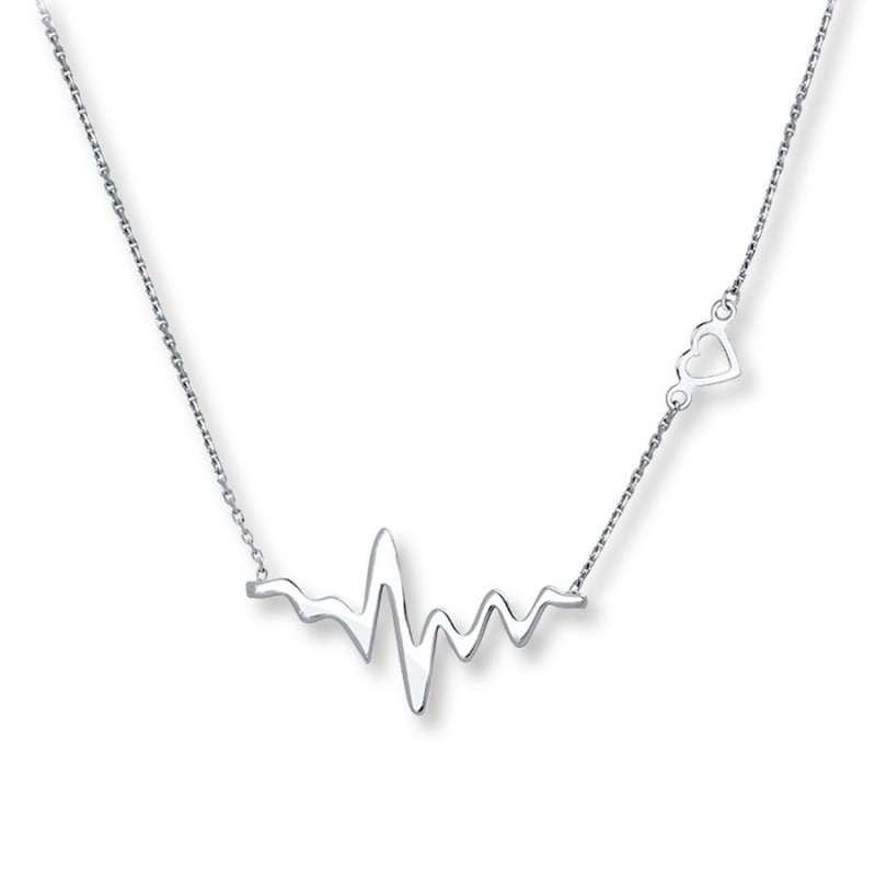 FINEFEY Sterling Silver Heartbeat Necklace 