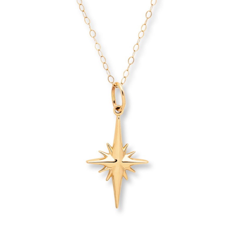 FINEFEY Sterling Silver Gold Plated North Star Nec...