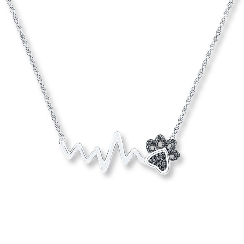 FINEFEY Sterling Silver Paw Heartbeat Children's N...