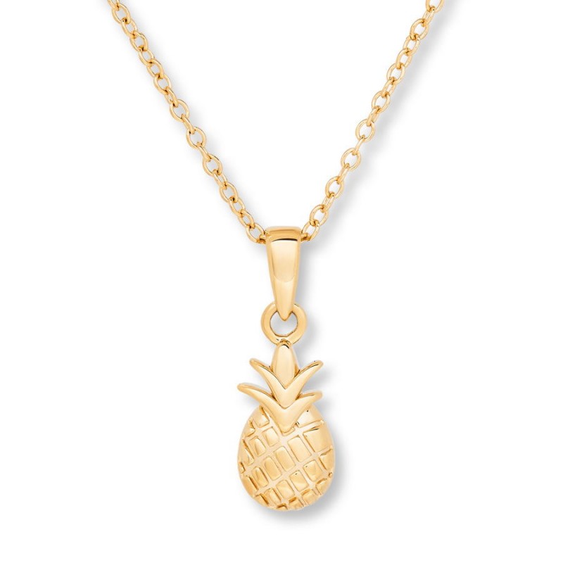 FINEFEY Sterling Silver Gold plated Pineapple Chil...