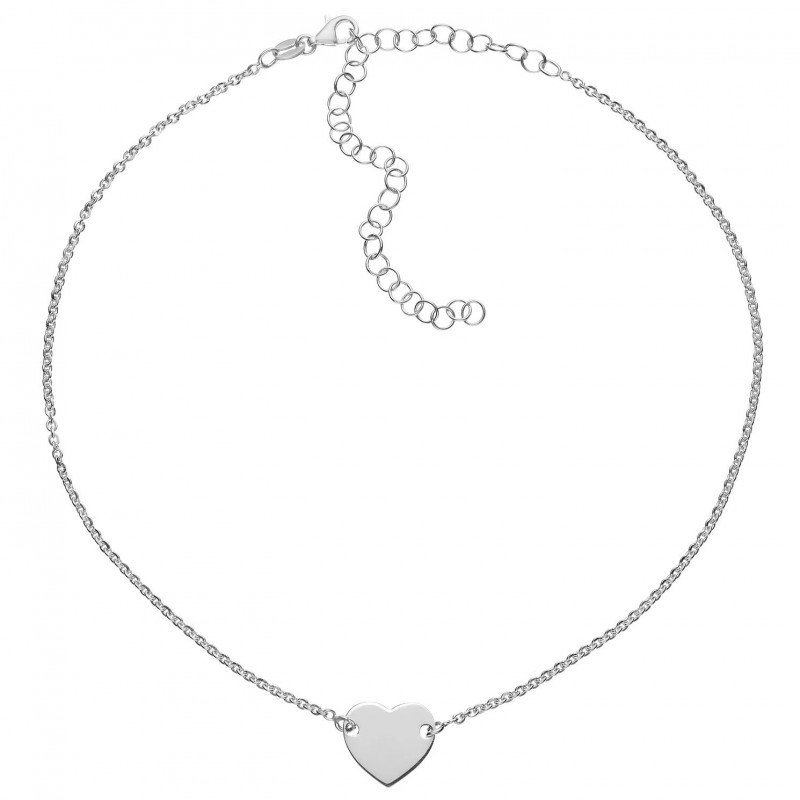 FINEFEY Sterling Silver Heart Disc Choker