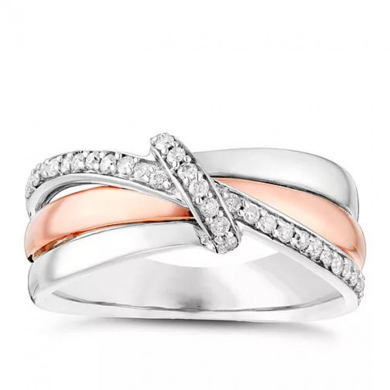 FINEFEY Sterling Silver Rose Gold Zirconia Eternit...