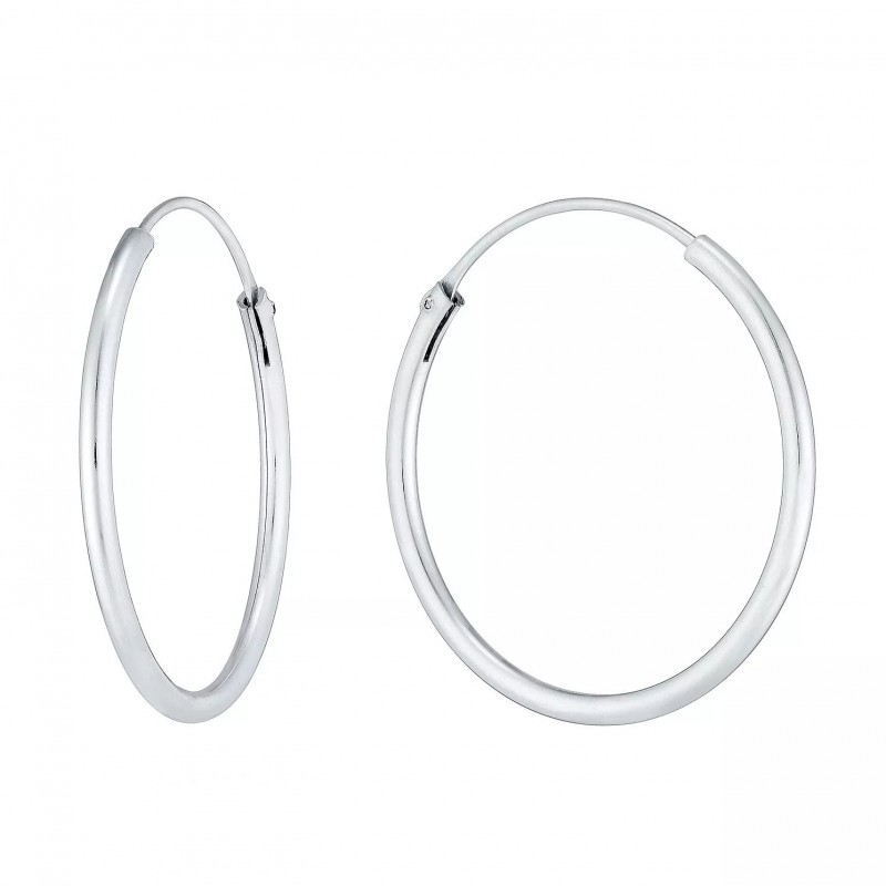 FINEFEY Sterling Silver 25mm Hoop Earrings