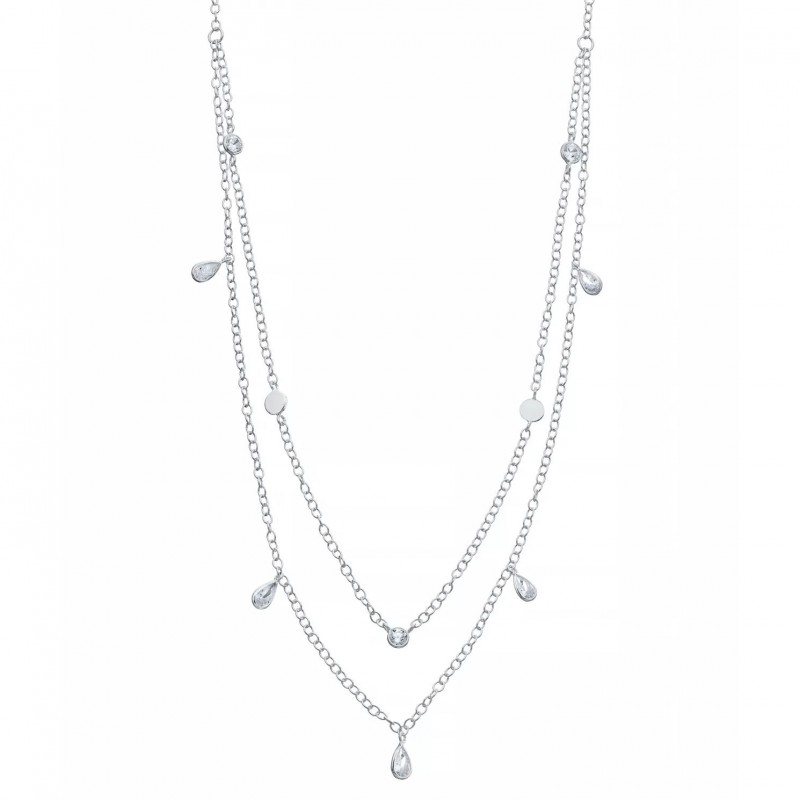 FINEFEY Sterling Silver Multi Bead Detail Necklace