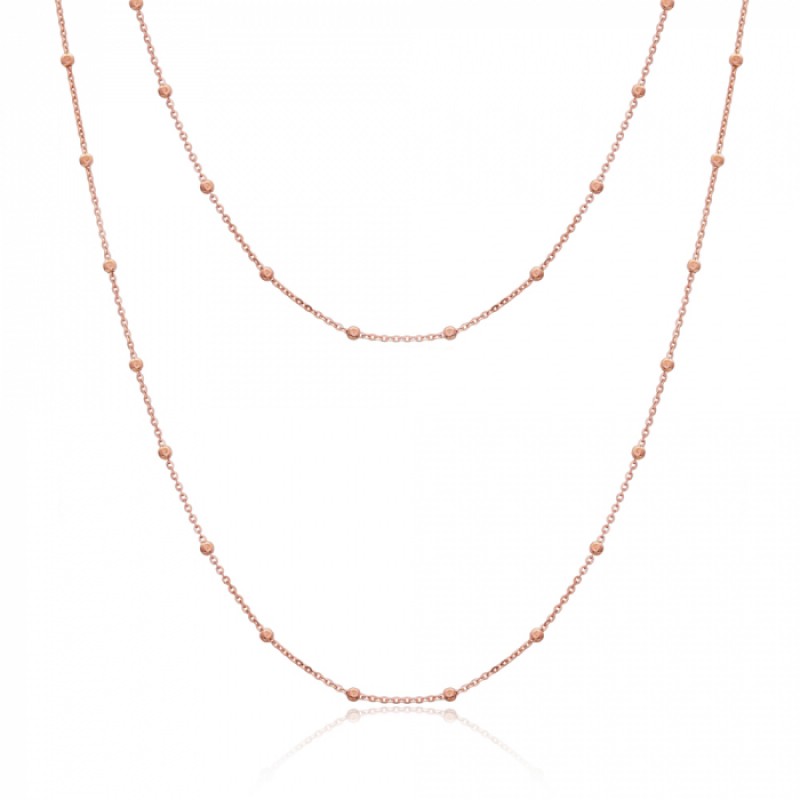 FINEFEY Sterling Silver Rose Gold Plated Beads Lay...