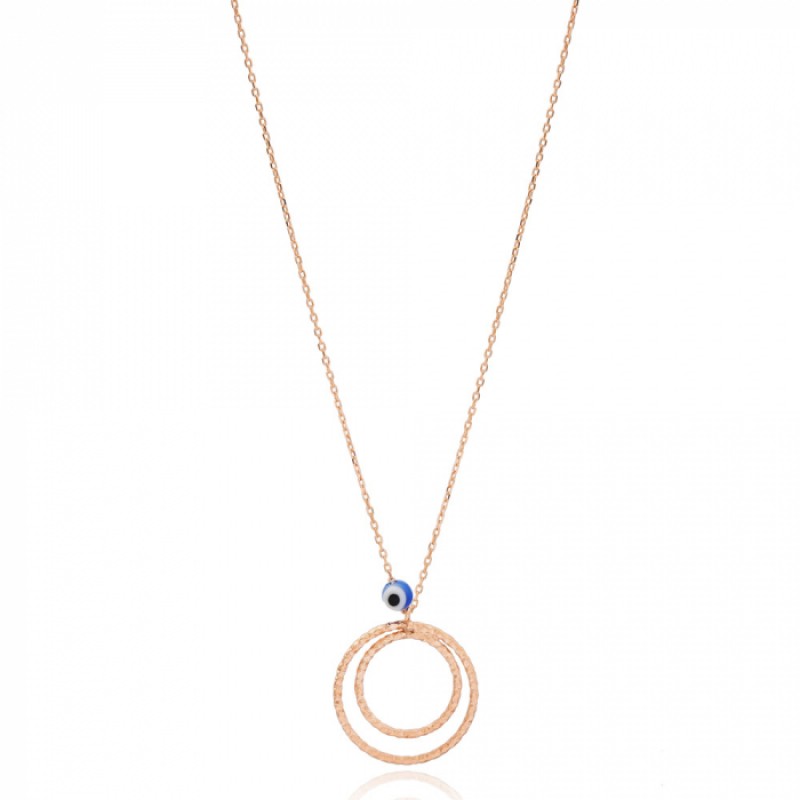 FINEFEY Sterling Silver Plain Evil Eye Round Penda...
