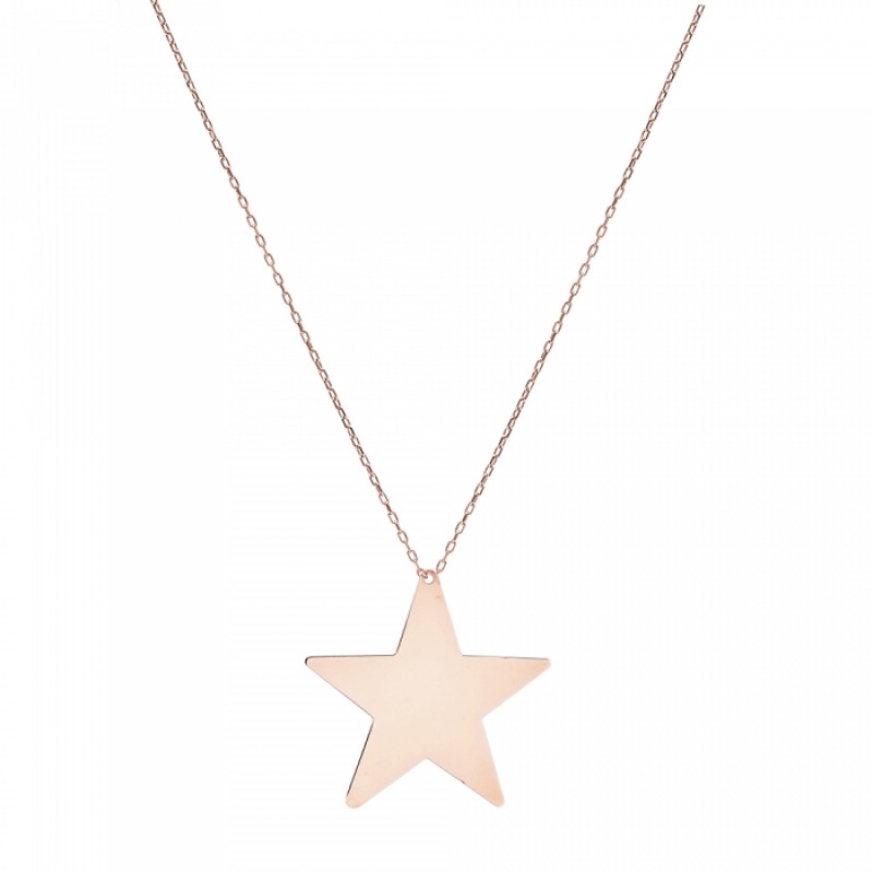 FINEFEY Sterling Silver Rose Gold Plated Star Pend...
