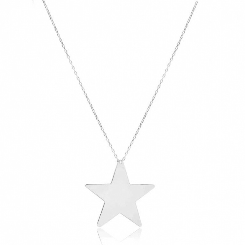 FINEFEY Sterling Silver Star Pendant Necklace