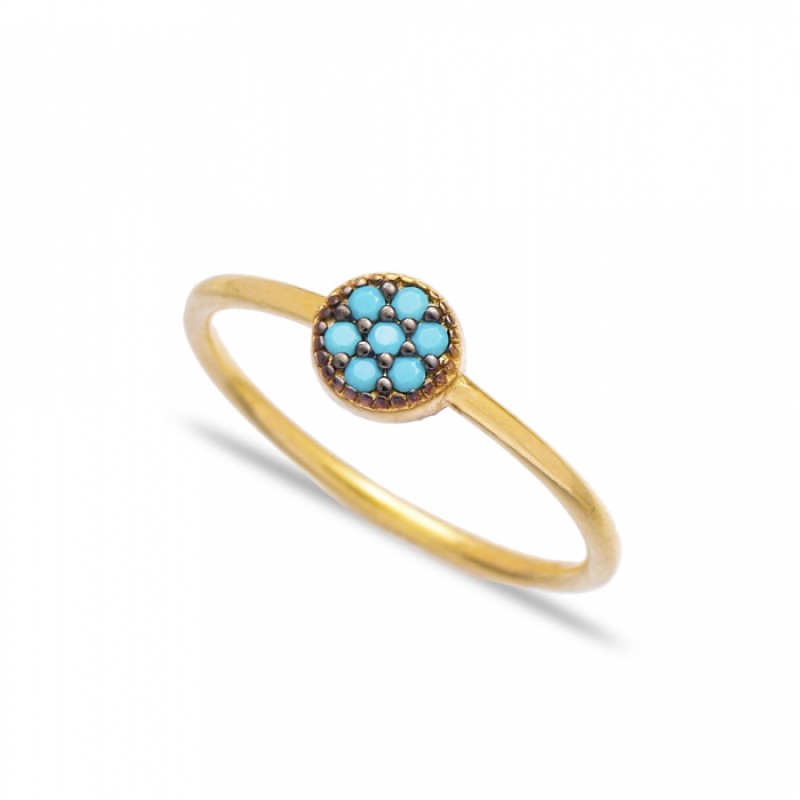 FINEFEY Sterling Silver Gold Plated Nano Turquoise...