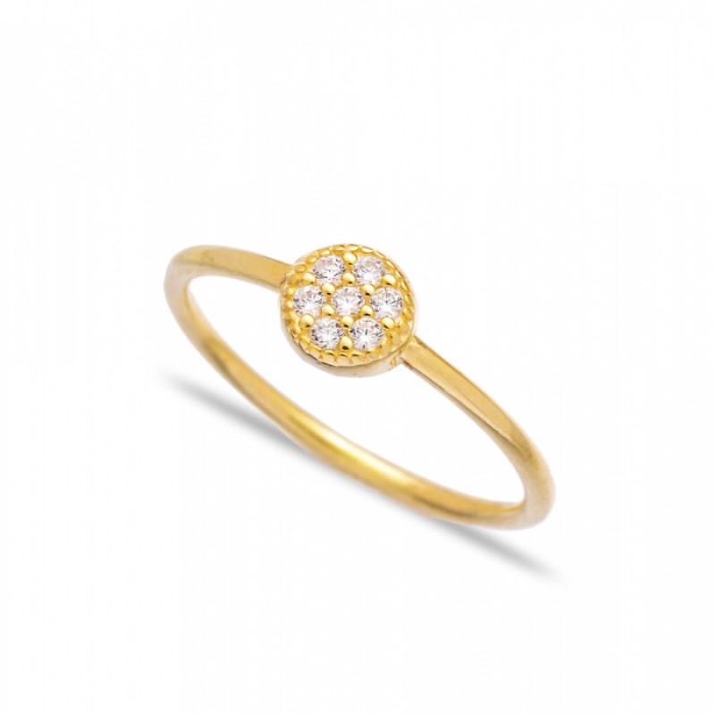 FINEFEY Sterling Silver Gold Plated Clear Zircon S...