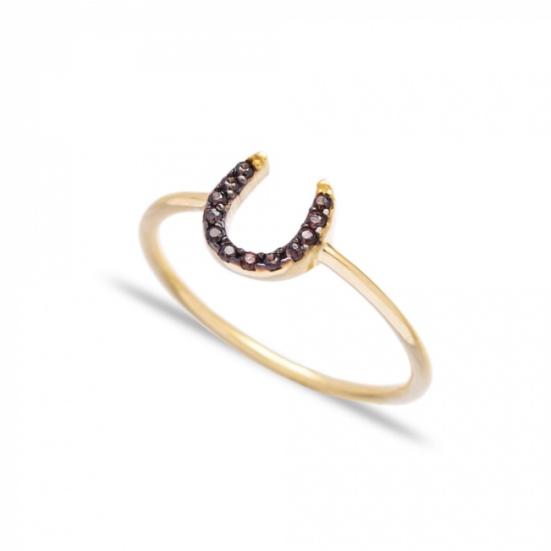 FINEFEY Sterling Silver Gold Plated Black Zircon S...