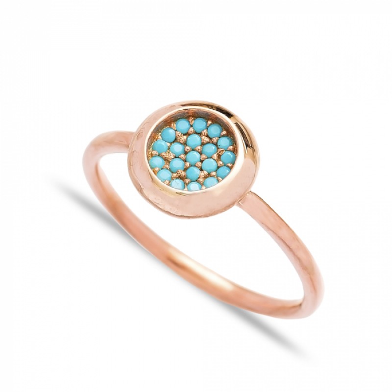FINEFEY Sterling Silver Rose Gold Plated Nano Turq...