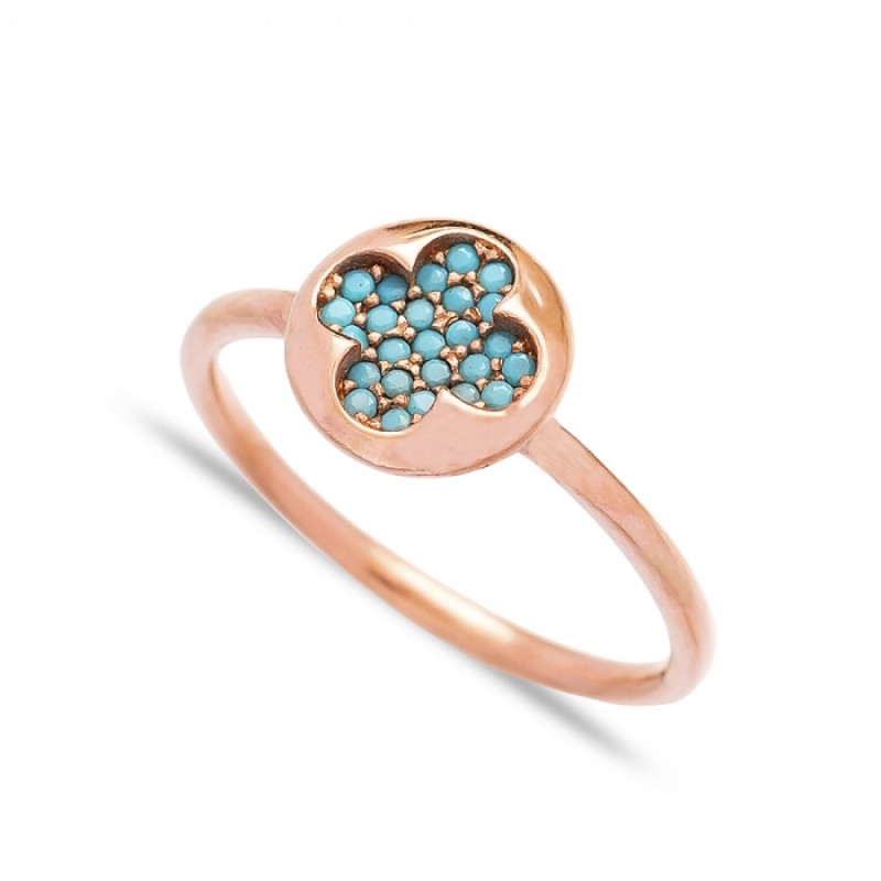 FINEFEY Sterling Silver Rose Gold Plated Nano Turq...