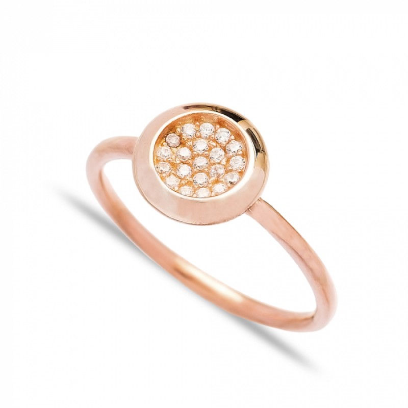 FINEFEY Sterling Silver Rose Gold Plated White Zir...