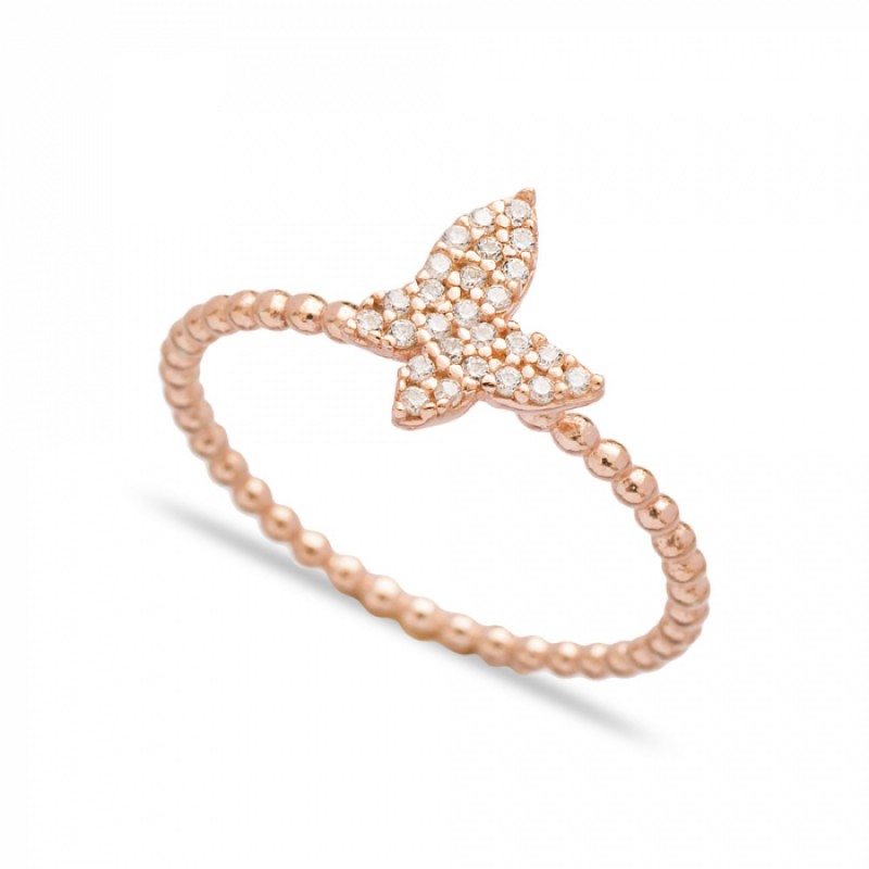 FINEFEY Sterling Silver Rose Gold  Plated Clear Zi...