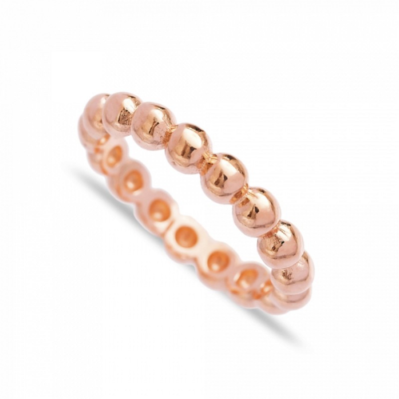 FINEFEY Sterling Silver Rose Gold Plated Bead Ball...