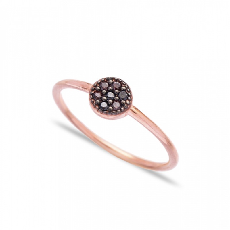 FINEFEY Sterling Silver Rose Gold Plated Brown Zir...