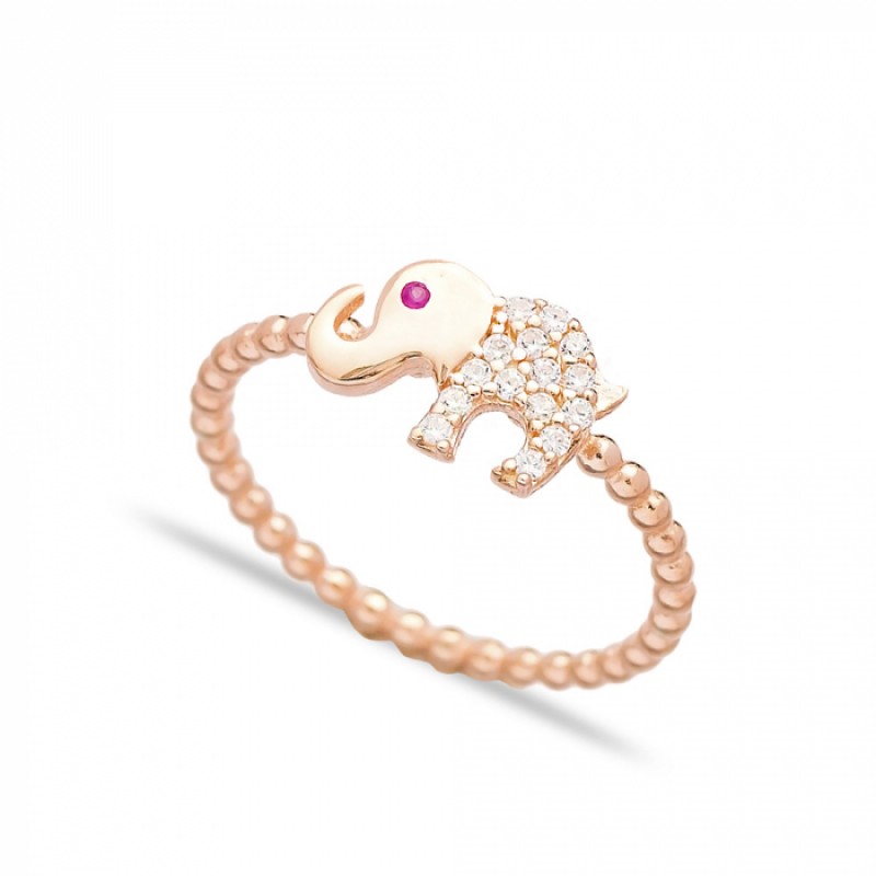 FINEFEY Sterling Silver Rose Gold Plated White Zir...
