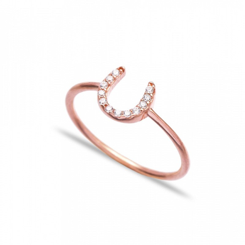 FINEFEY Sterling Silver Rose Gold Plated Horseshoe...